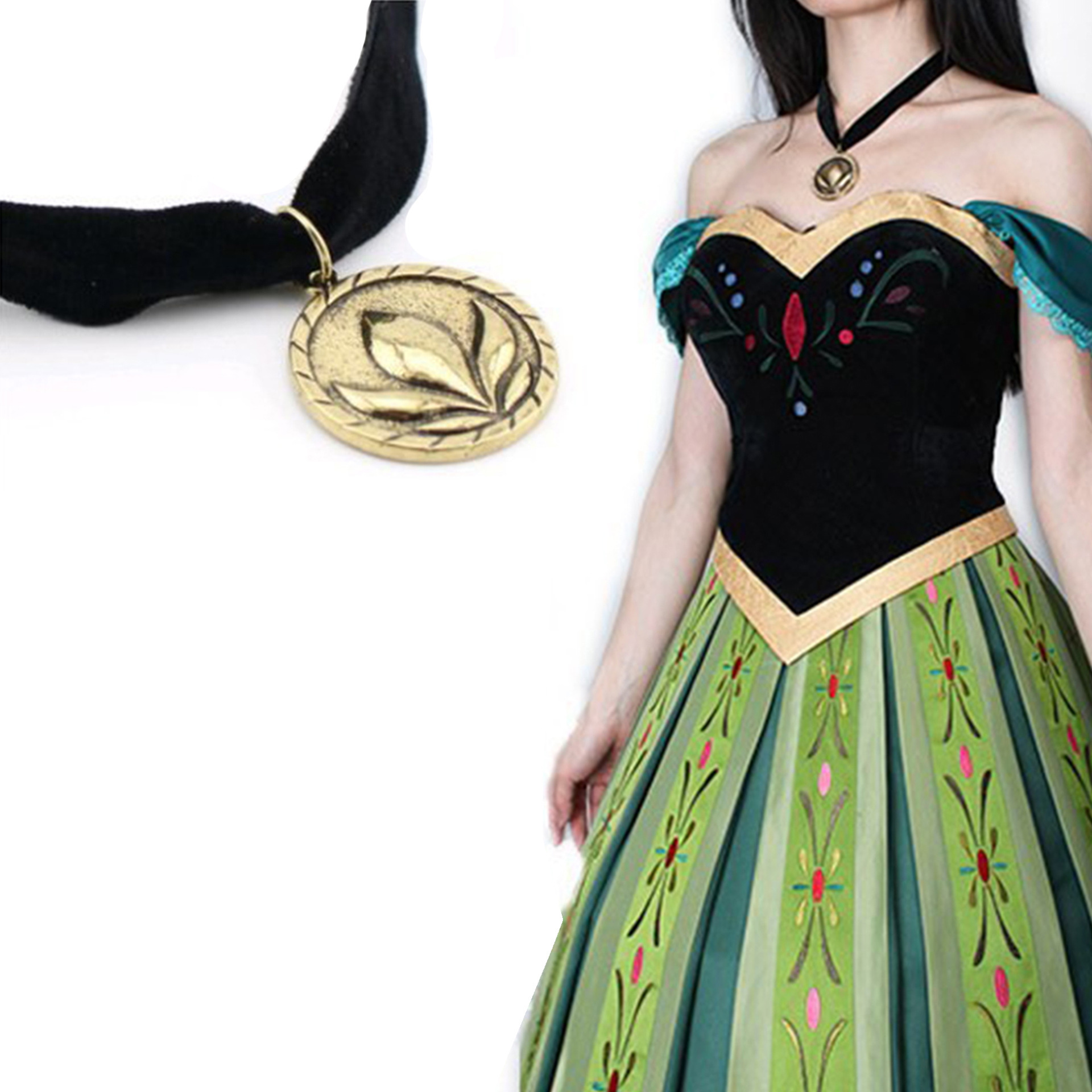 Princess Anna dress   necklace   bustle