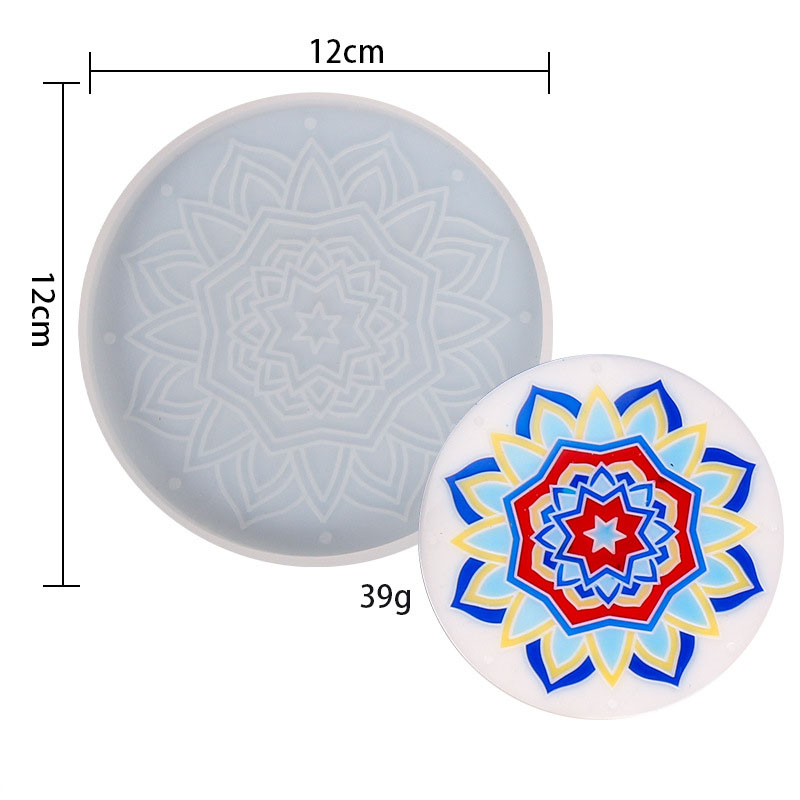 Mandala pattern round coaster