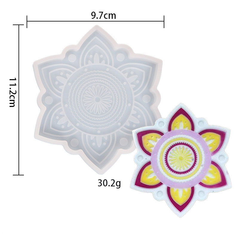 Mandala flower-shaped coaster