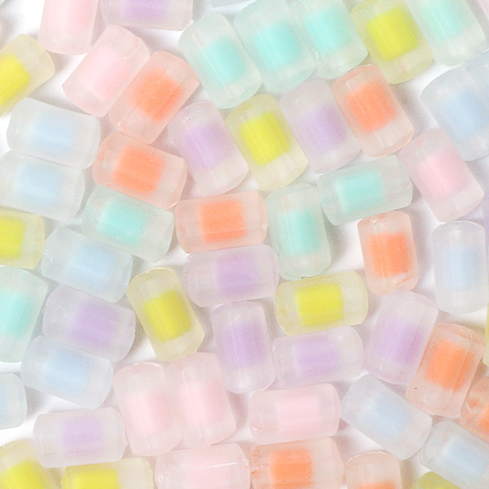 Frosted bucket beads