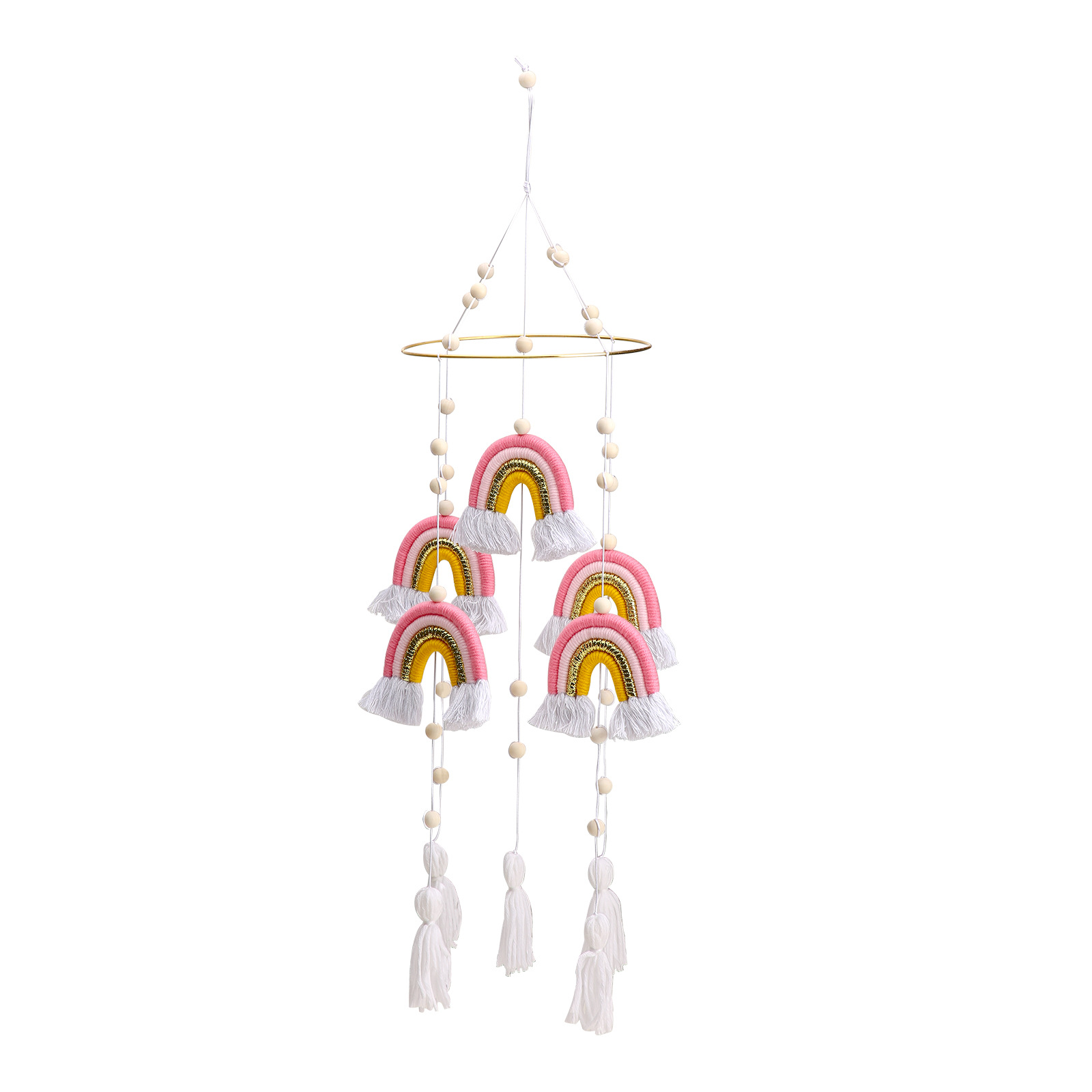 Multi-colored rainbow bed bell, Pink Gold