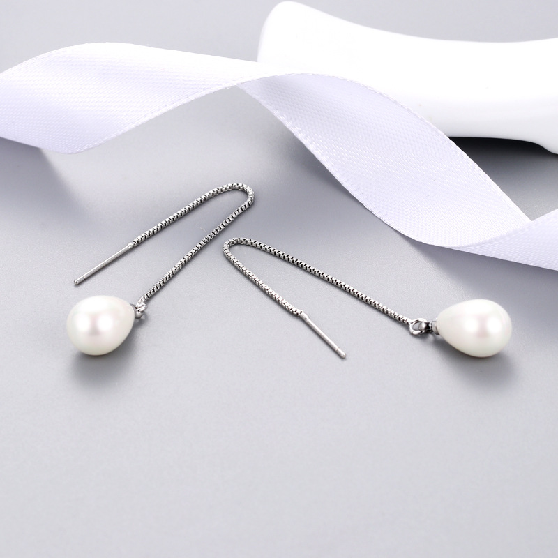 1:8cm Platinum Color Earring thread Without Pearl