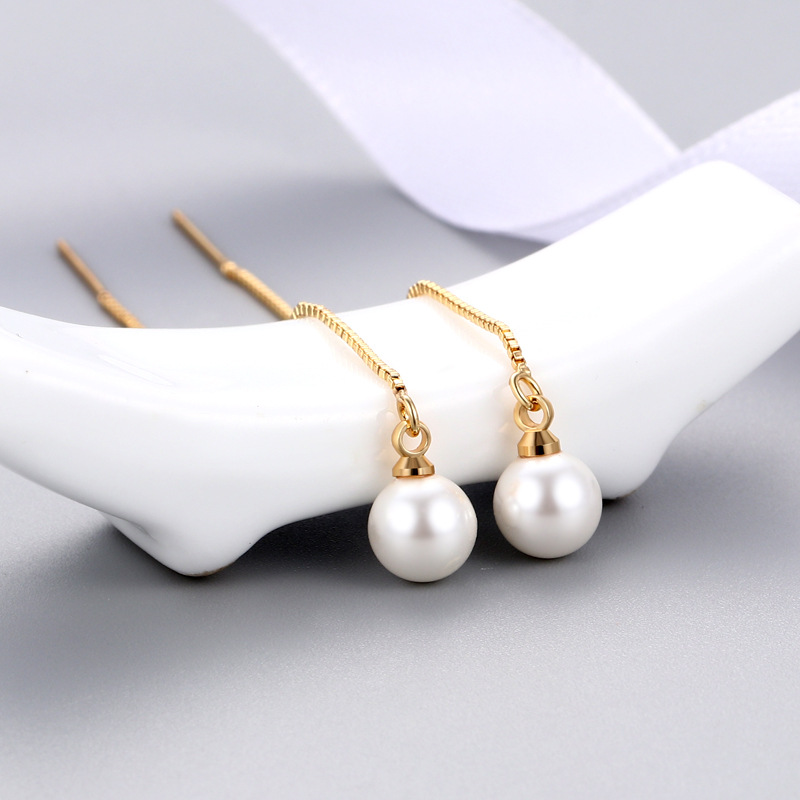 8cm Gold Earring thread Without Pearl