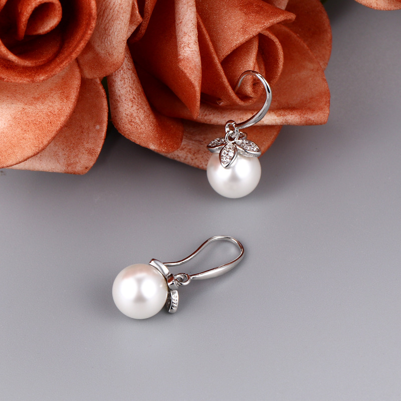1:15.3mm Platinum Color Ear Hook Setting Without Pearl