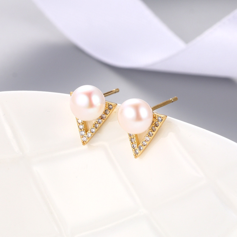 2:Gold Earring Stud Component Without Pearl