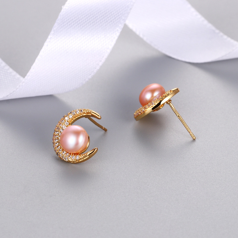 2:Gold Earring Stud Component Without Pearl