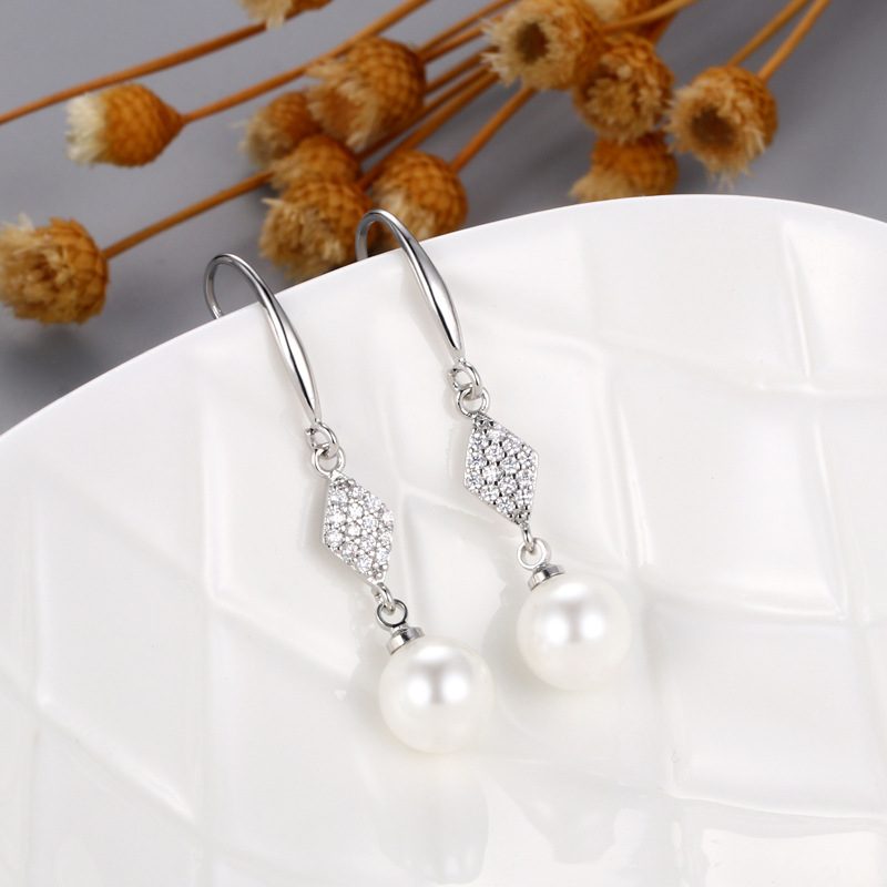 1:27.8mm Platinum Color Ear Hook Setting Without Pearl