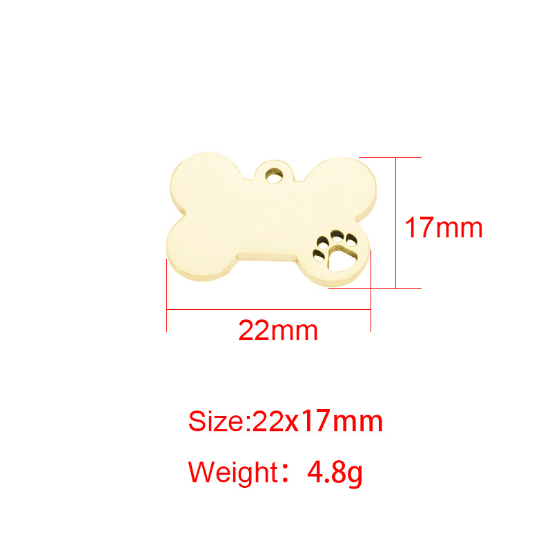 22*17 Hollow Dog Paw Gold