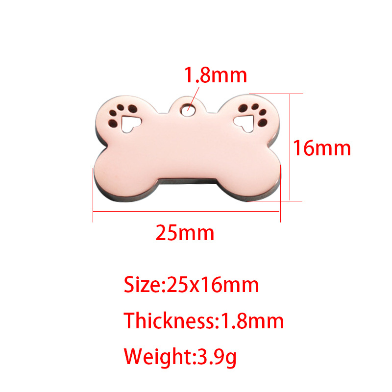 25*16 hollow dog claw rose gold