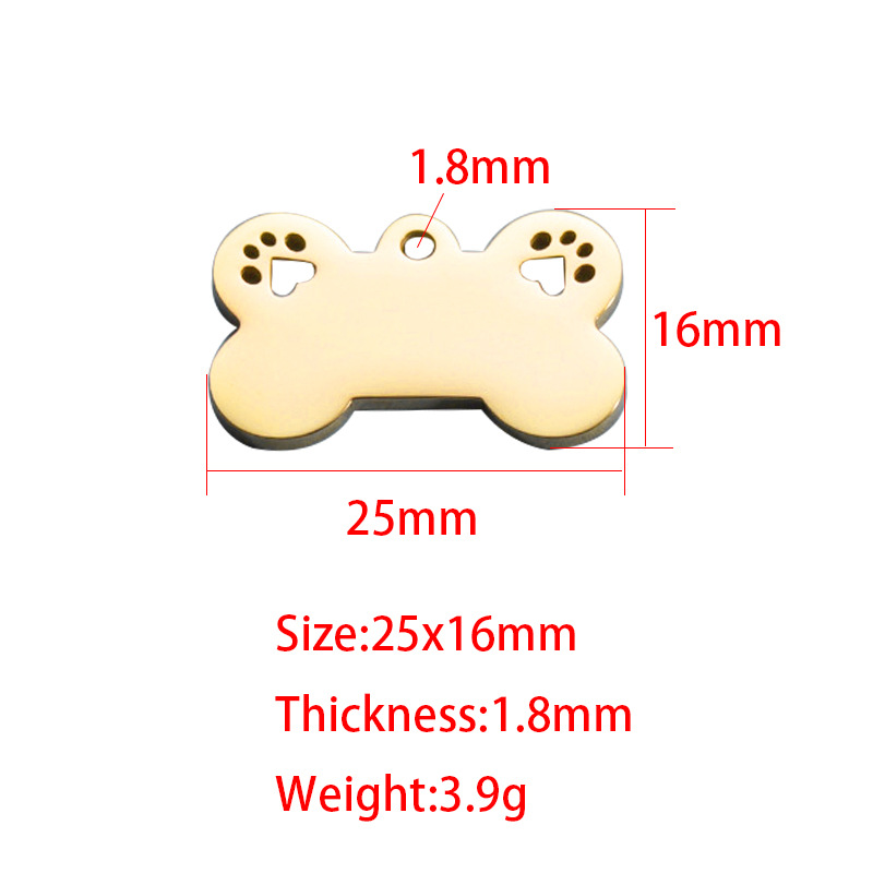 25*16 Hollow Dog Paw Gold