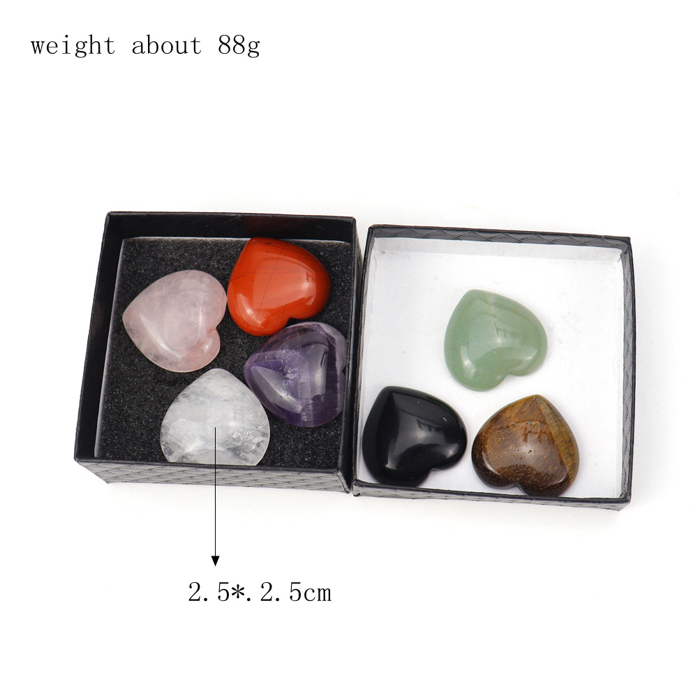 7-color heart-shaped stone box