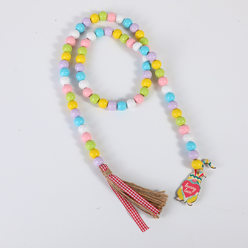 Colorful wooden beads tassel string 1 meter long