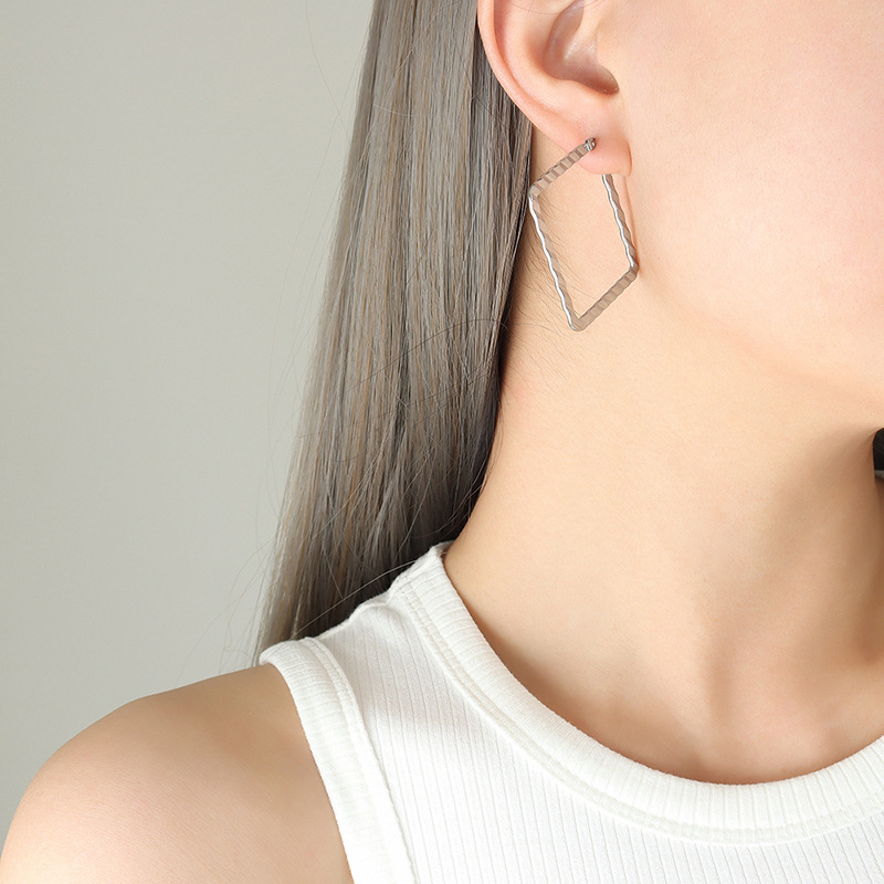 2:Large steel earrings