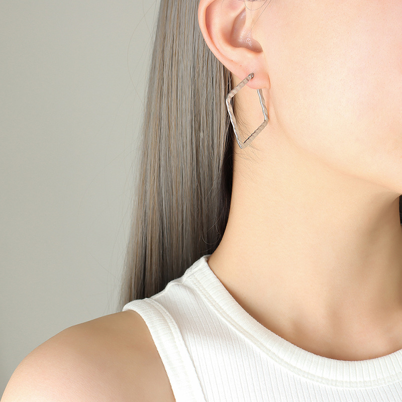 5:Small steel earrings