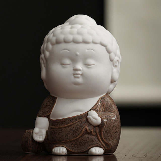 6:Small station Buddha (brown clothes) 7*10cm