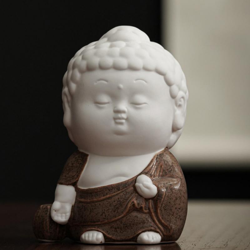 Small station Buddha (brown clothes) 7*10cm