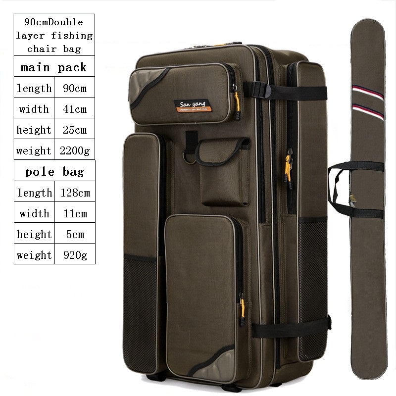 90cm Fishing Backpack Main Bag   Rod Bag 1680D Backpack