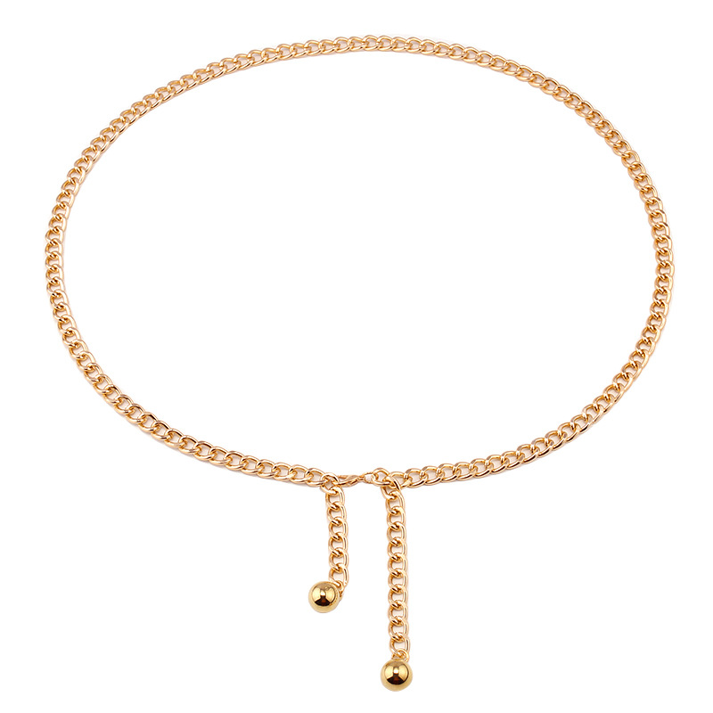 Gold orb pendant waist chain