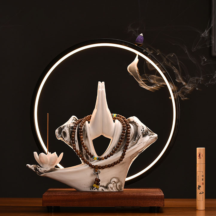 Bergamot lotus-lamp ring reflow incense burner (ad