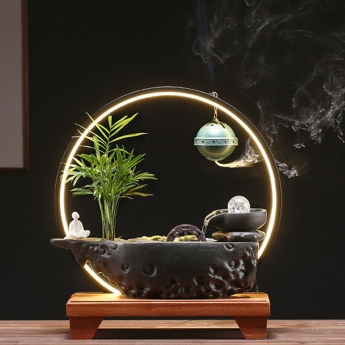 Ask the lamp ring incense-black and elegant 40*20*