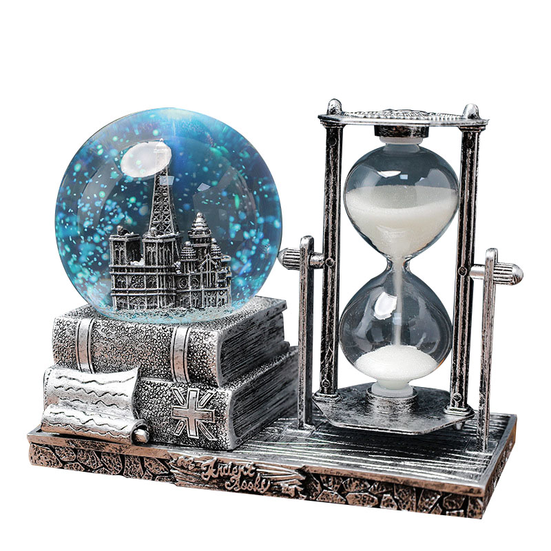 Electronic light hourglass vintage silver