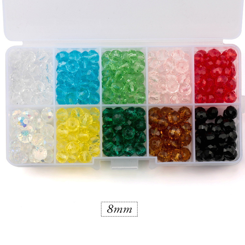 4:10 grid flat beads mixed color 8mm300 / box   elastic line