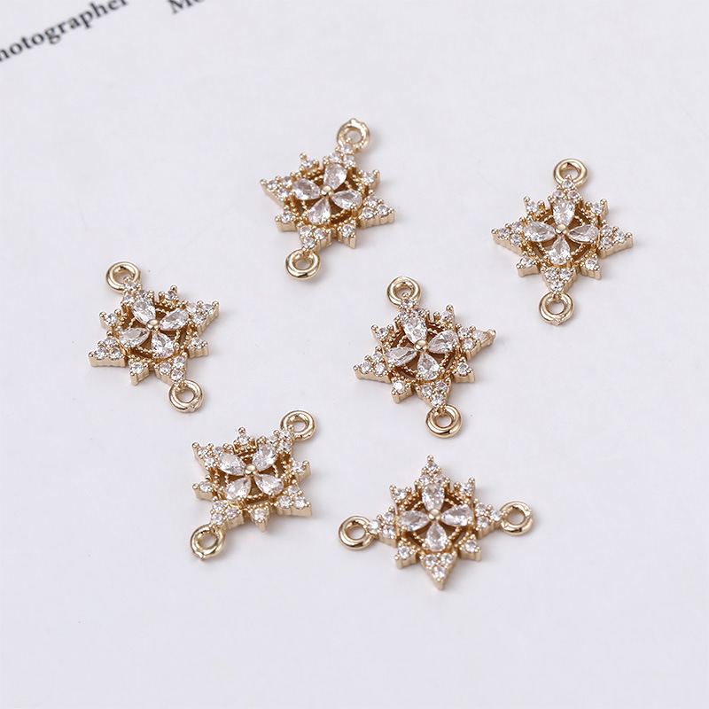 1:Double hanging snowflake 18x13mm