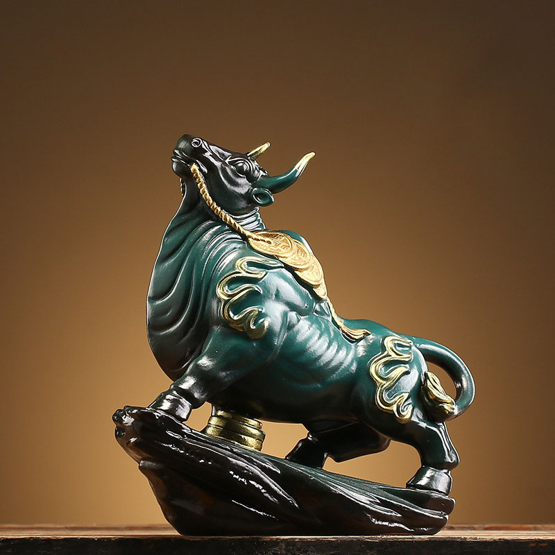 The bull is in the air (large retro green) 19.7*9.5*21cm