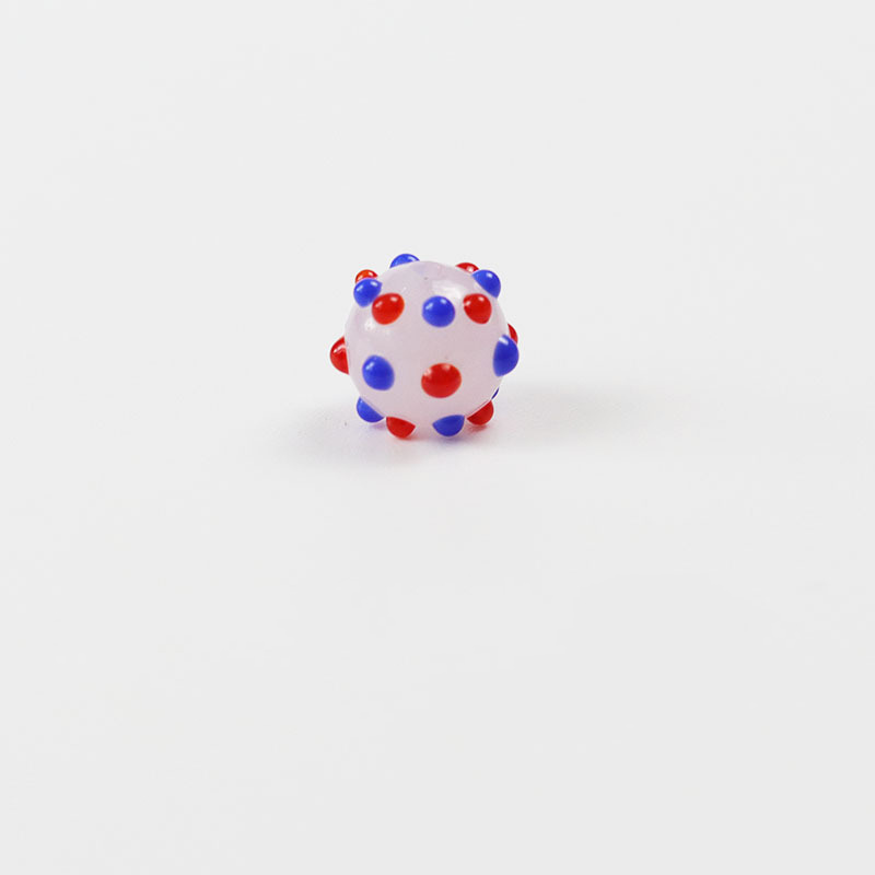 Dotted beads [blue and red]