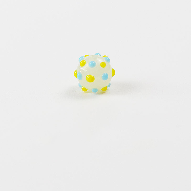 Dotted beads [yellow and blue]