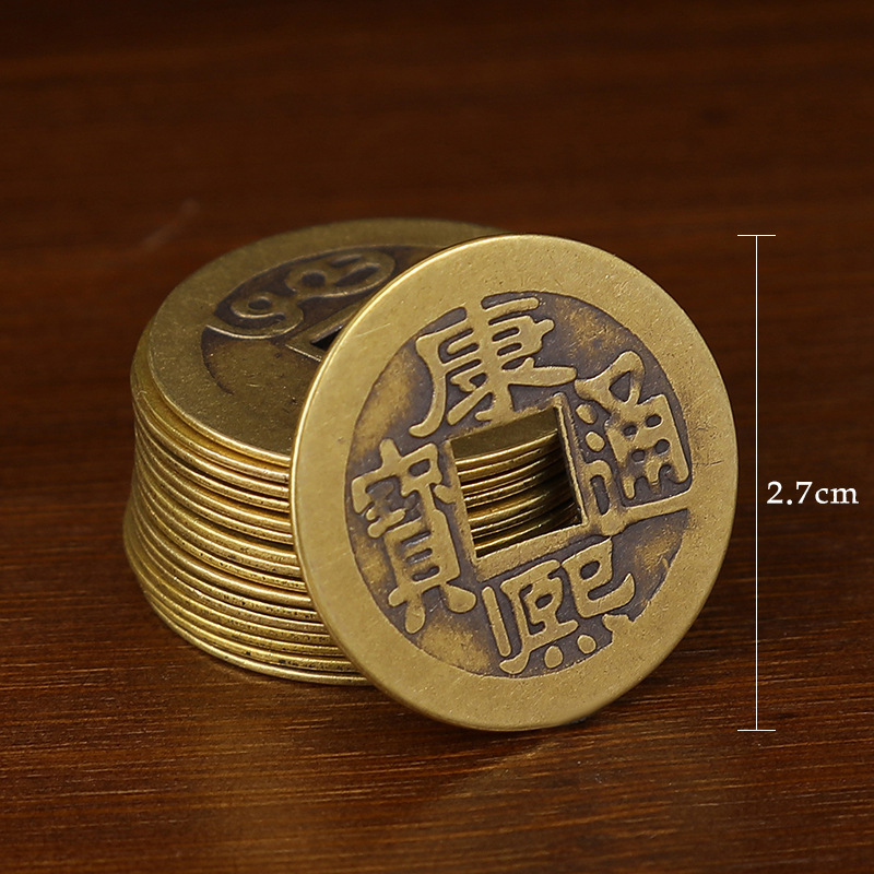 2.7 cm copper five emperor money-kangxi tong bao