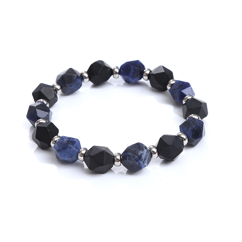 Black agate and blue pattern