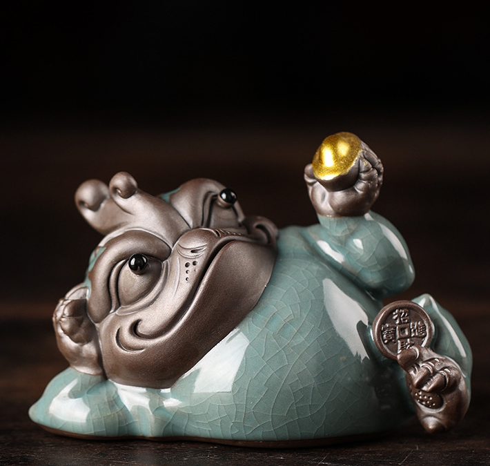 3:Goyao recruit wealth lying toad (small) 14.5*8.2*10cm