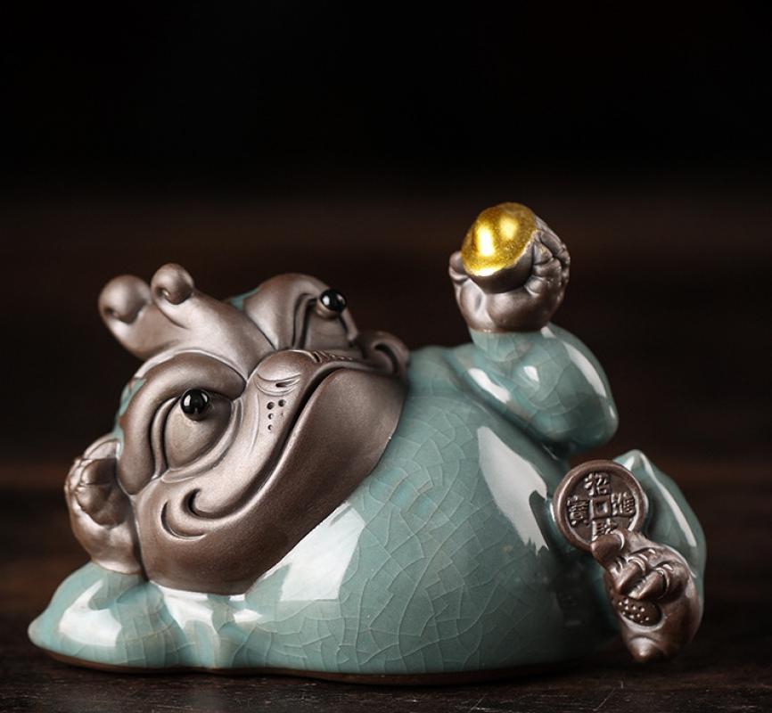 Goyao recruit wealth lying toad (small) 14.5*8.2*10cm