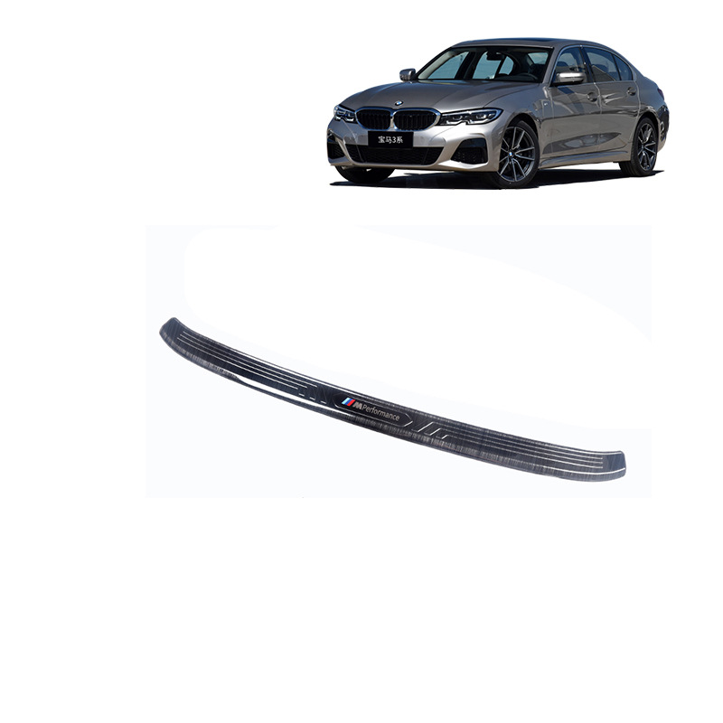 3 series external rear guard plate 1 piece set black titanium wire drawing