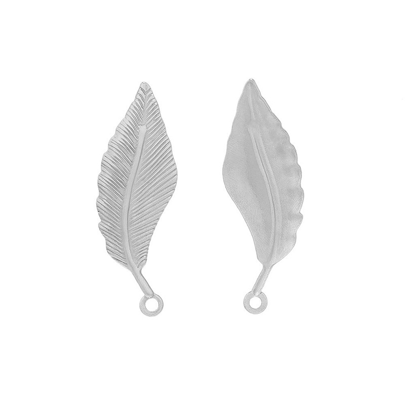 6:Large feather steel color