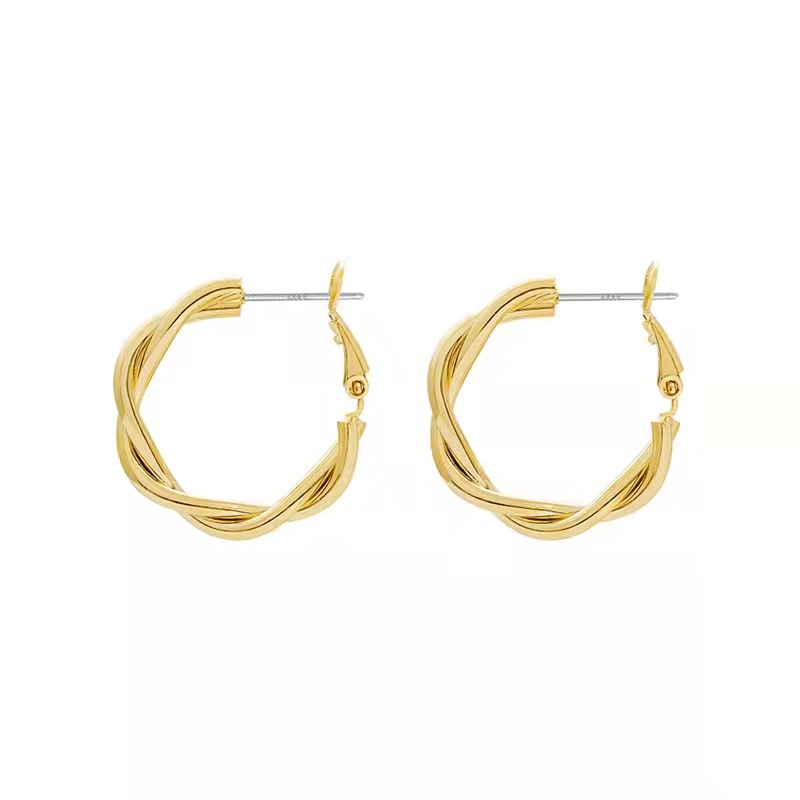 1:3cm twist earrings gold