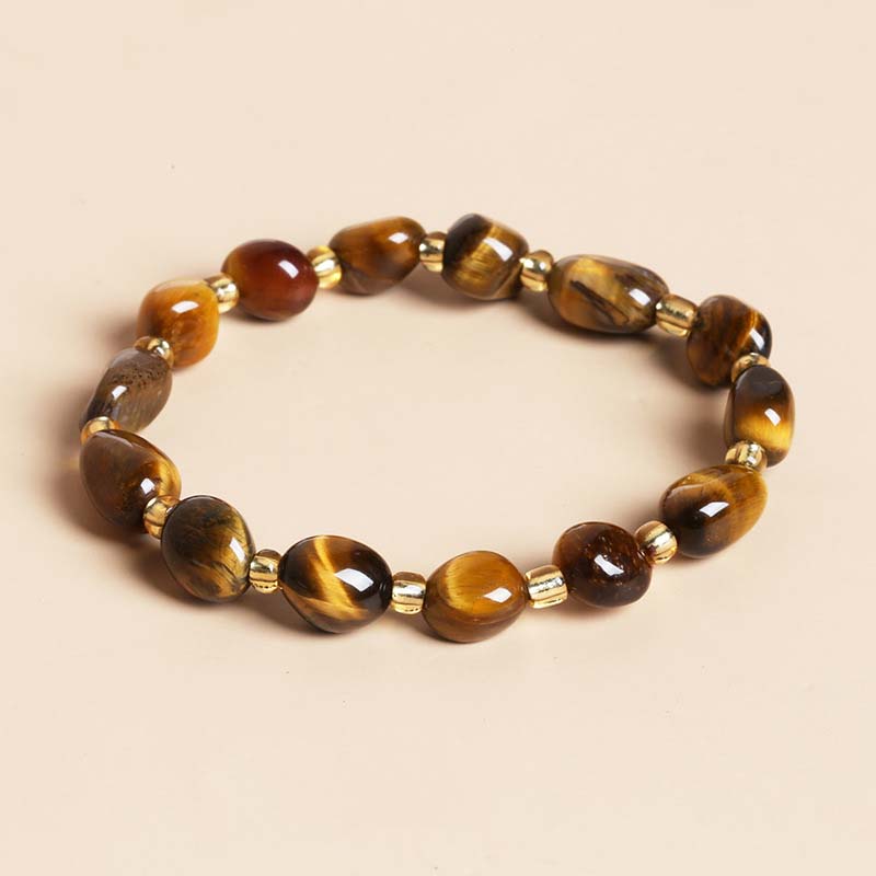 Yellow tiger eye stone with shape