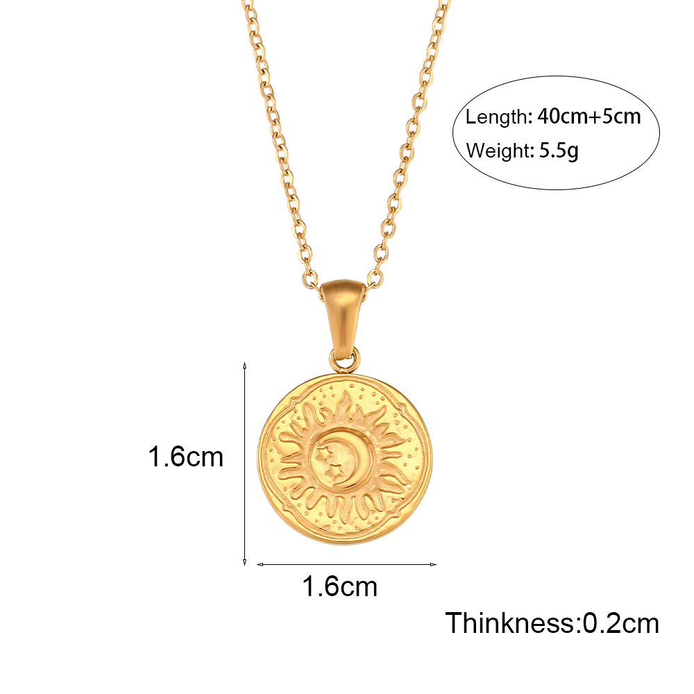 3:O chain Sun Moon star pendant necklace