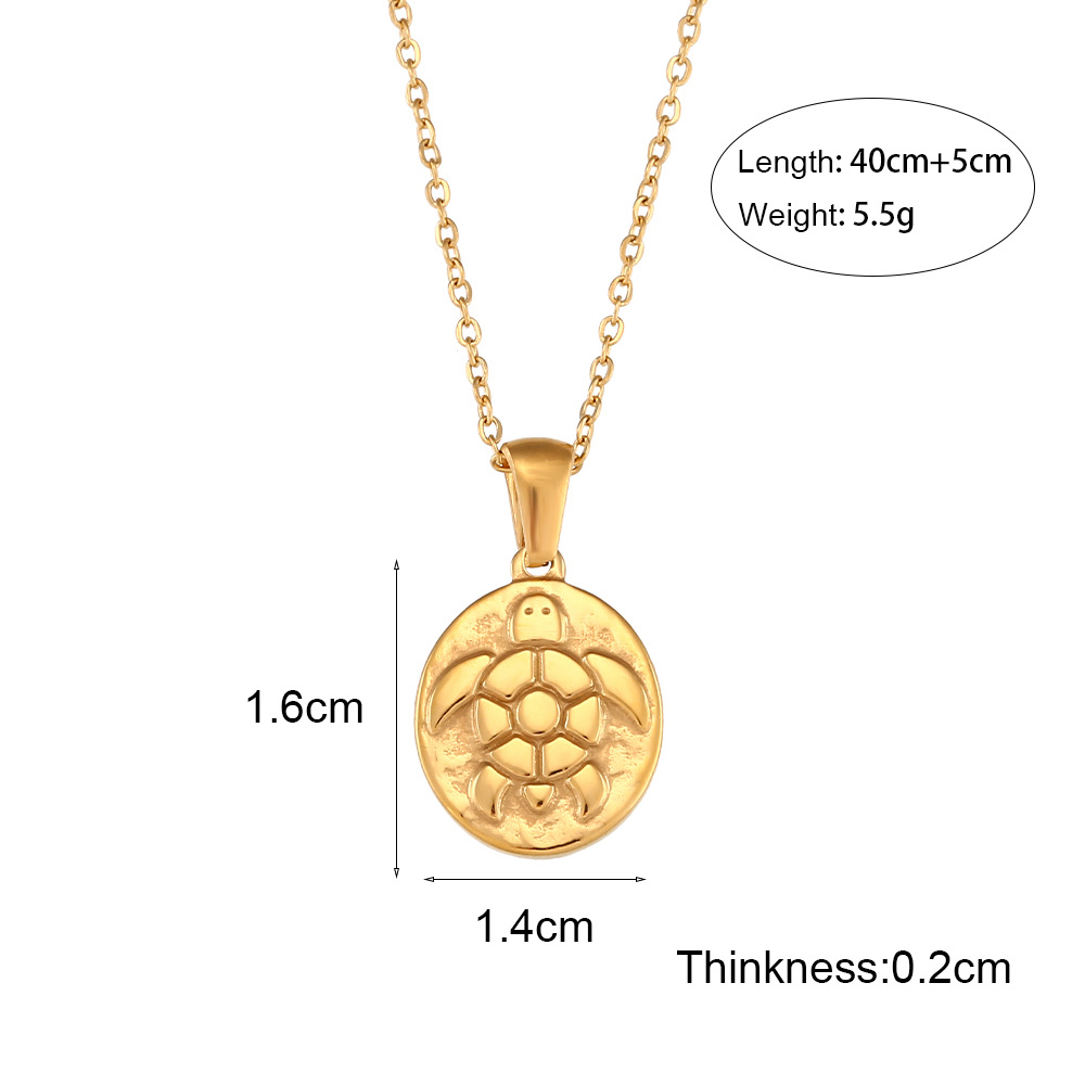 4:O chain turtle pendant necklace