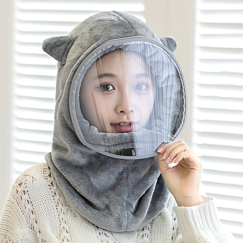 Ears silver   transparent mask