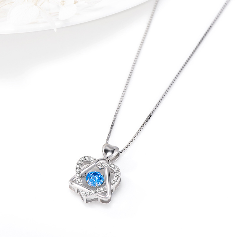 2:platinum color plated with blue rhinestone