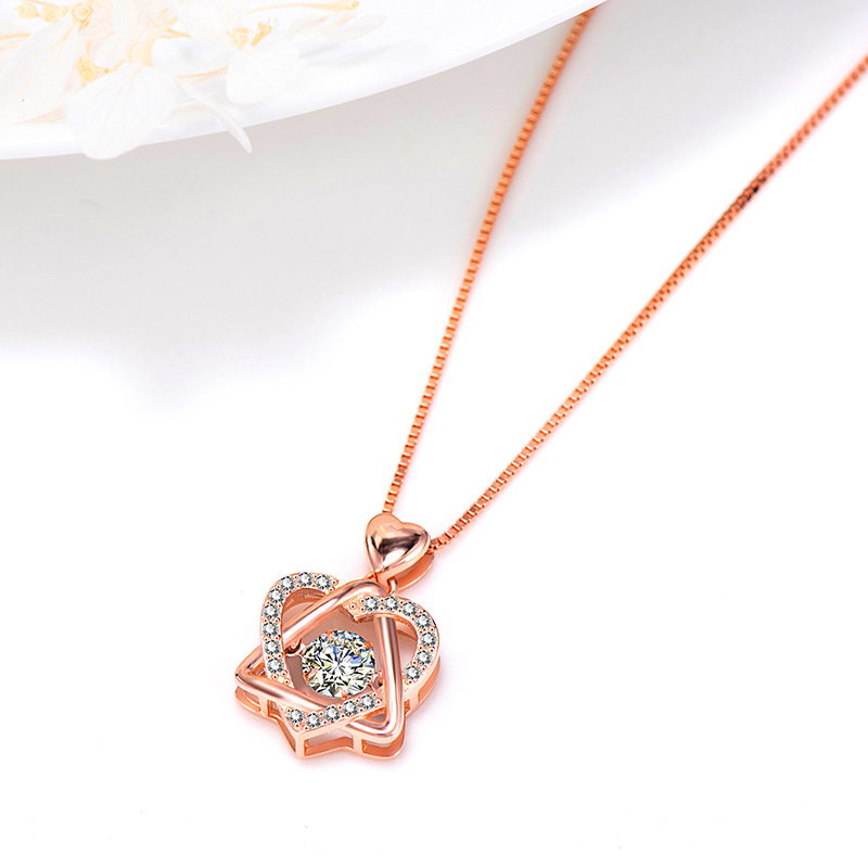 rose gold color with clear rhinestone