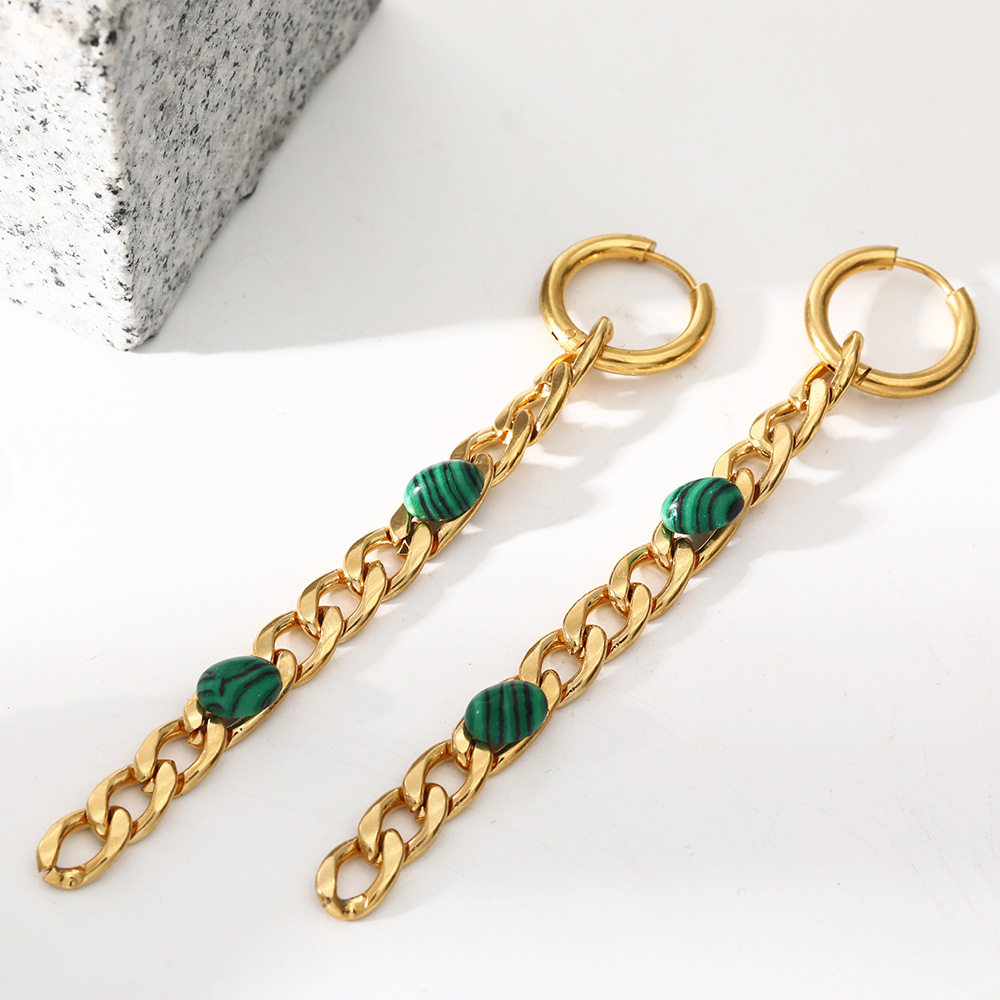 1:Long chain earrings