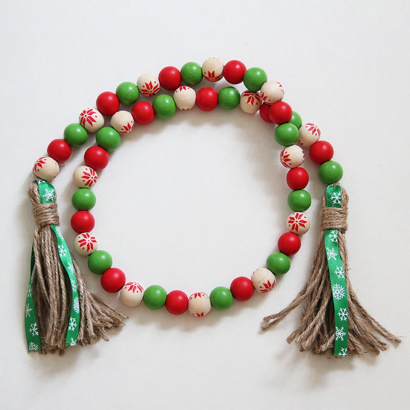 1:Tassel style one : Weight 85g 16mm wood beads 48 total length 93cm