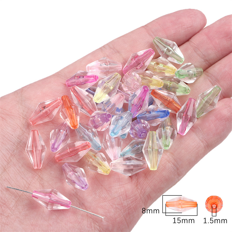 Tip beads 8x15mm about 60