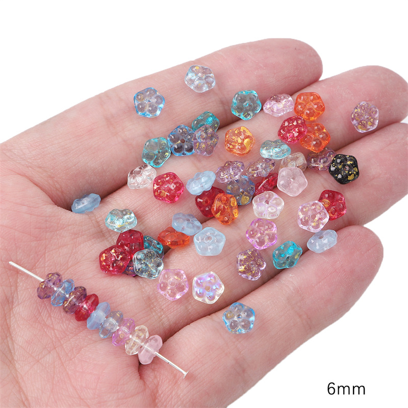 Small round flowers 6mm color mix