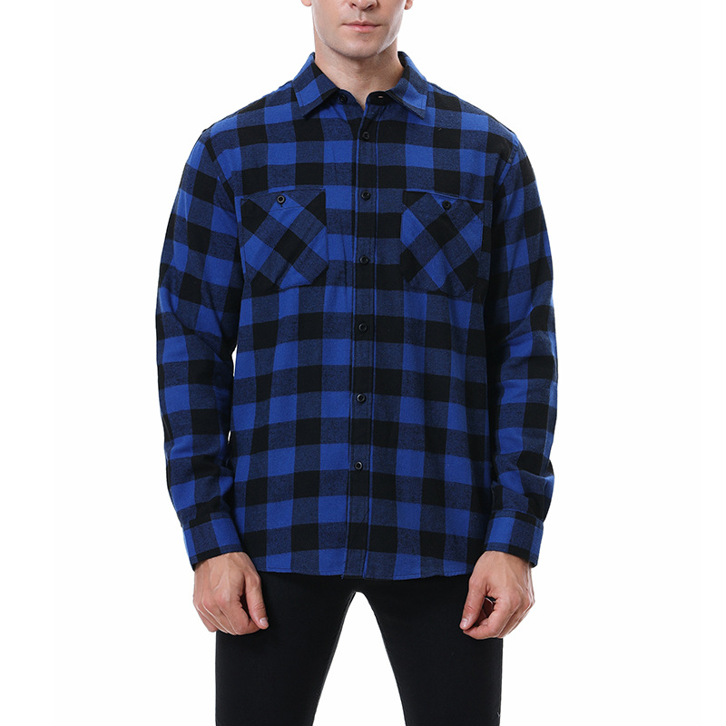 Blue and black check