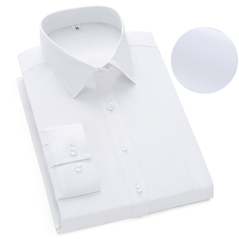 Square collar white plain long sleeve ( female )
