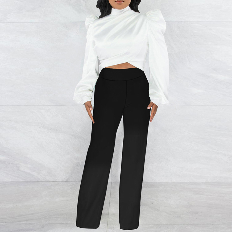 White blouse and black pants